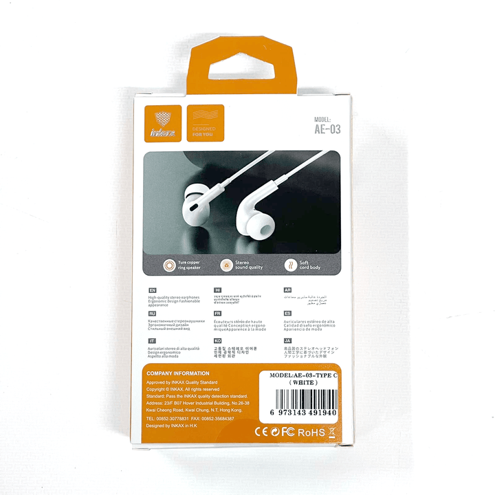 Inkax Wired Type-C Earphone AE-03 - Pinoyhyper