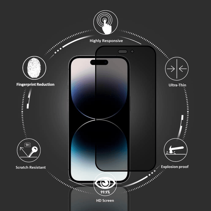 IPhone 14 Pro (Black) Privacy Glass Original Screen Protector - Pinoyhyper