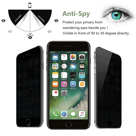 IPhone 7Plus (Black) Privacy Glass Original Screen Protector For - Pinoyhyper