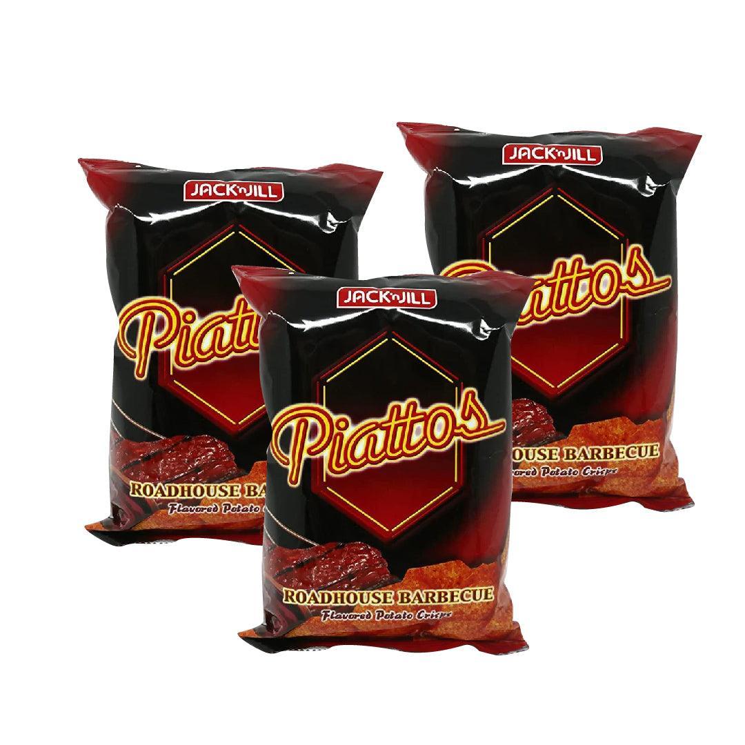 Jack N Jill Piattos Potato Crisps Roadhouse Barbecue - 3×85g (Offer) - Pinoyhyper