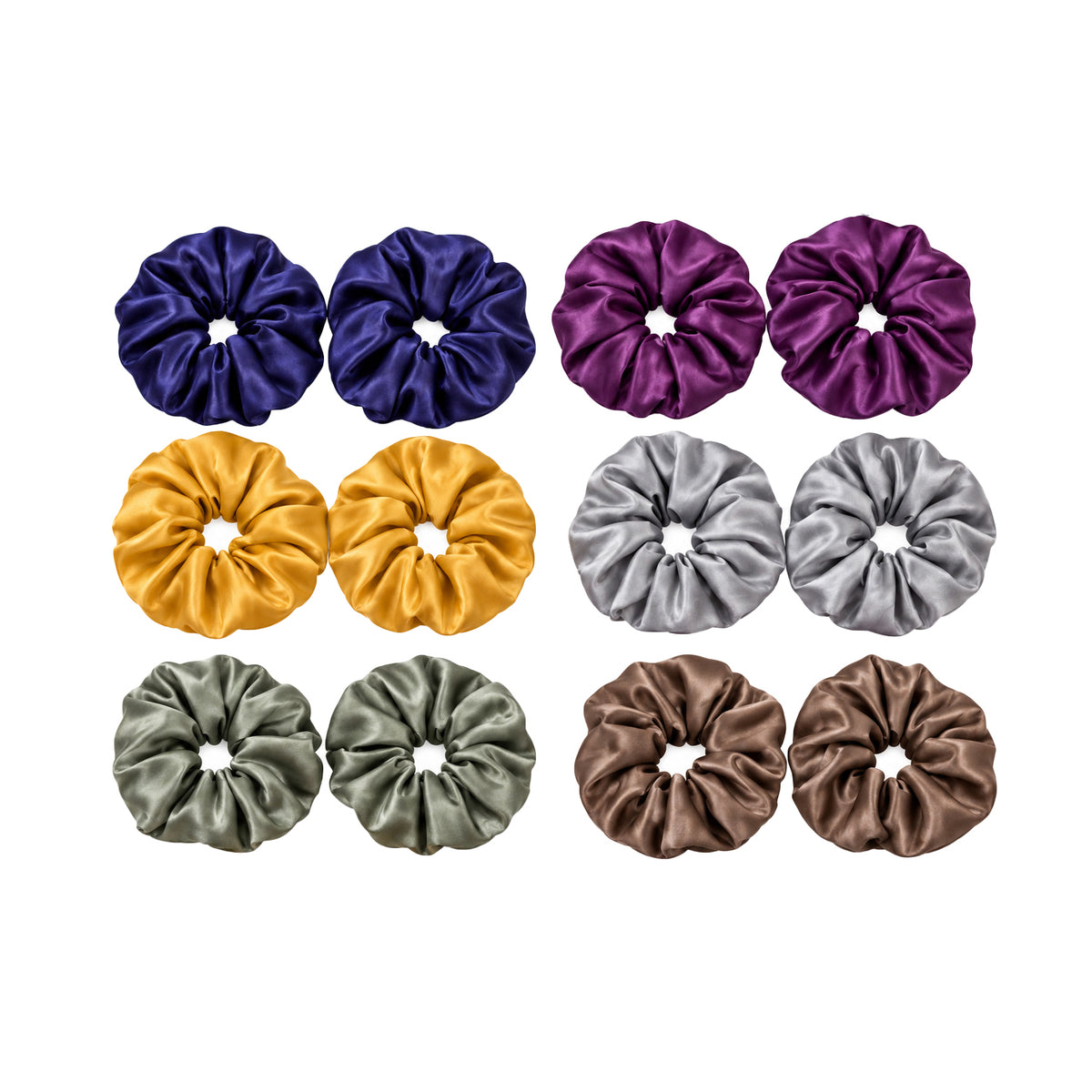 Premium Satin Scrunchies For Women - 12 Pcs
