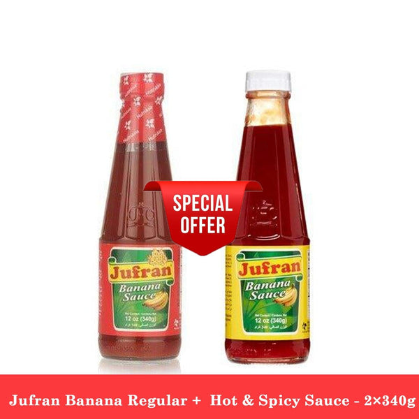 Jufran Banana Regular + Hot & Spicy Sauce - 2×340g (Offer) - Pinoyhyper