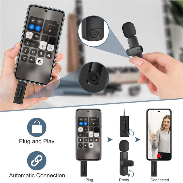 K35 Clip Double Mic Wireless Microphone for Mobile Phone - AUX - Pinoyhyper