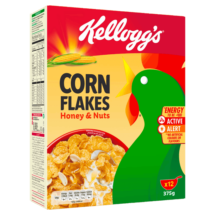 Kellogg's Corn Flakes Honey & Nuts Cereal The Original - 375g - Pinoyhyper
