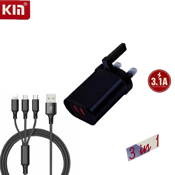 Kin 3 In 1 Fast Charger K-C005 - Pinoyhyper