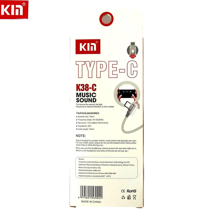 Kin Type C Hi-Fi Wired Headphone K38-C - Pinoyhyper