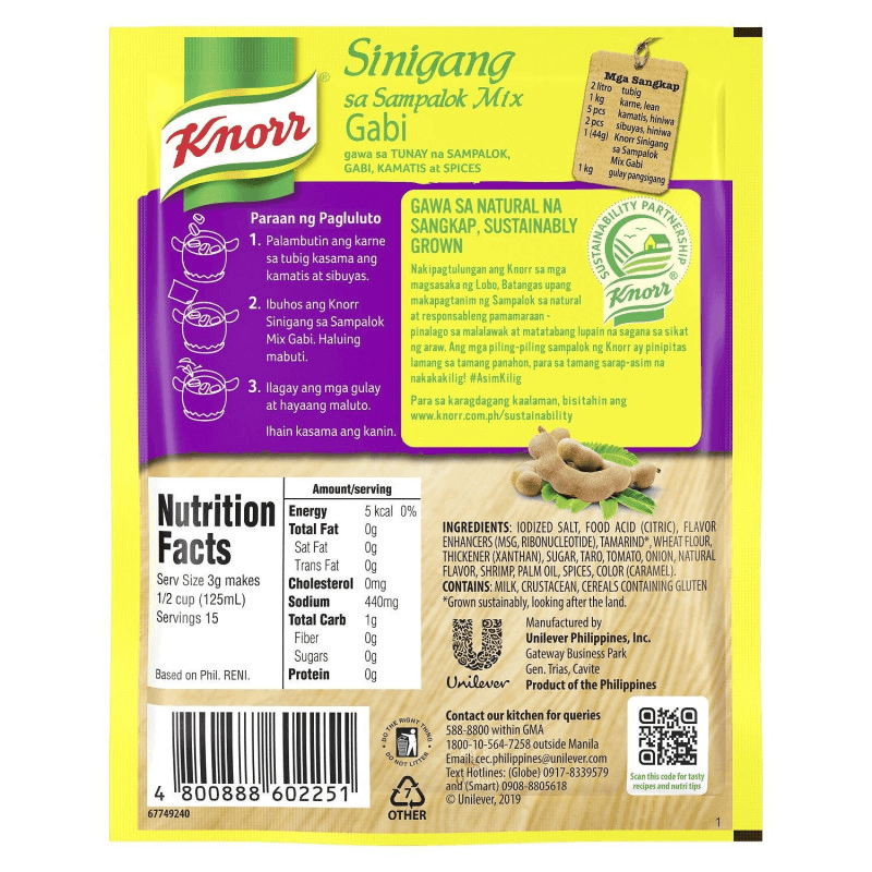 Knorr Sinigang Sa Sampalok Mix Gabi - 44g - Pinoyhyper
