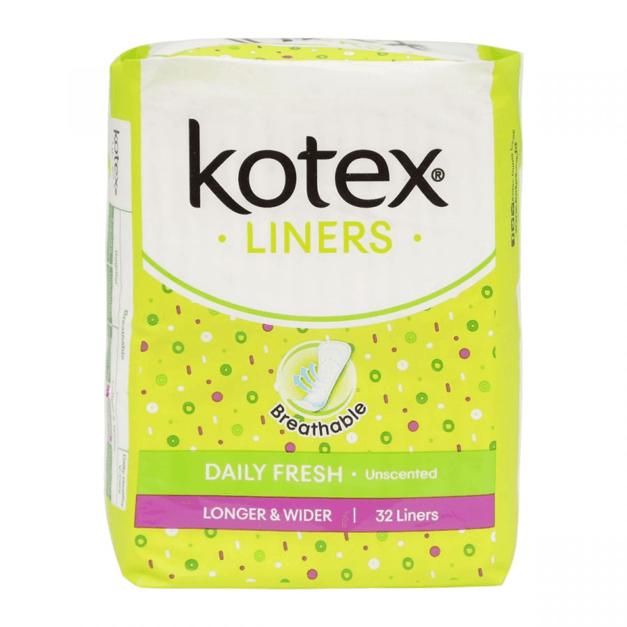 Kotex Fresh Liners Longer & Wider Breathable - 32 Pads - Pinoyhyper