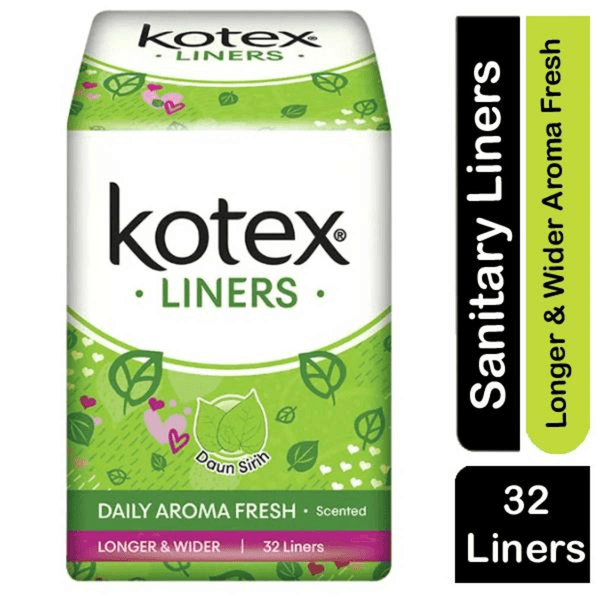 Kotex Fresh Longer & Wider Pantyliner Betel Leaf - 32 Pads - Pinoyhyper