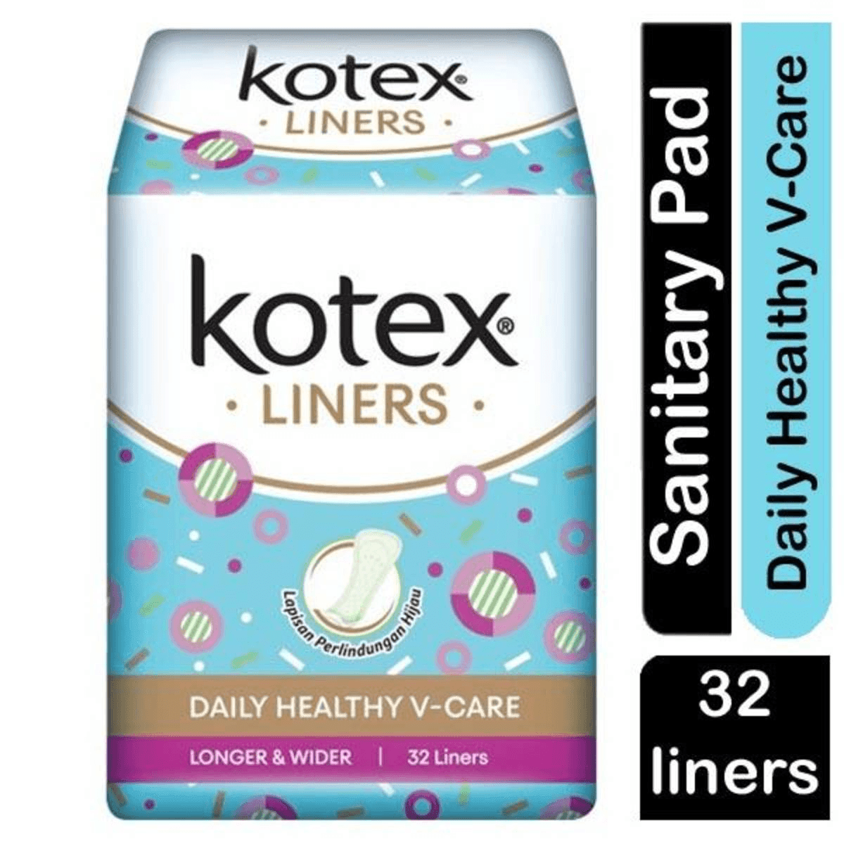 Kotex Healthy V-Care Longer & Wider Pantyliner - 32 Pads - Pinoyhyper
