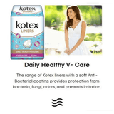 Kotex Healthy V-Care Longer & Wider Pantyliner - 32 Pads - Pinoyhyper