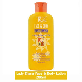 Lady Diana Face & Body Sunblock Whitening Lotion SPF 60 - 200ml - Pinoyhyper