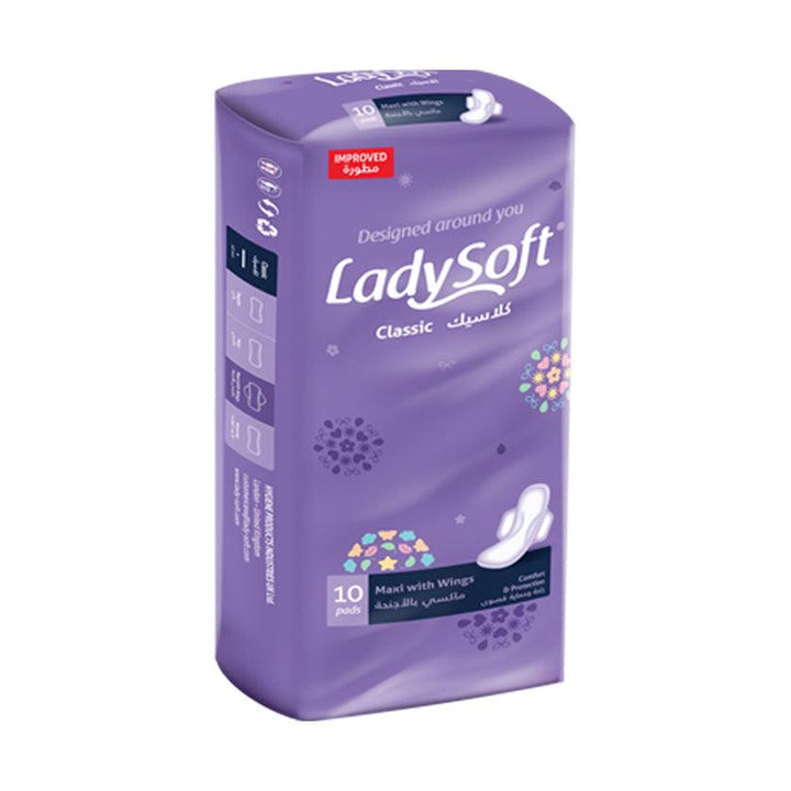 Lady Soft Premium Classic Pads Maxi With Wings - 10 Pads - Pinoyhyper