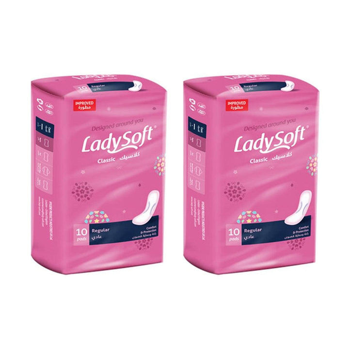 Lady Soft Premium Classic Pads Regular - 2 × 10 Pads (Offer) - Pinoyhyper