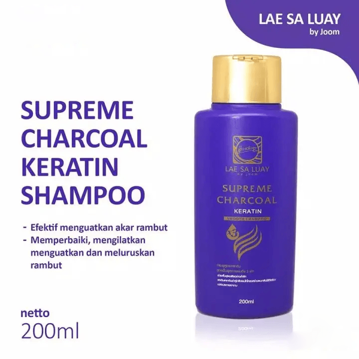 Lae Sa Luay Supreme Charcoal Keratin Shampoo - 200ml - Pinoyhyper