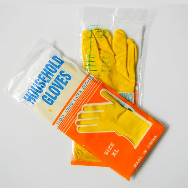 Latex Household Flock Lined Gloves Cleaning (Size - XL) - Pinoyhyper