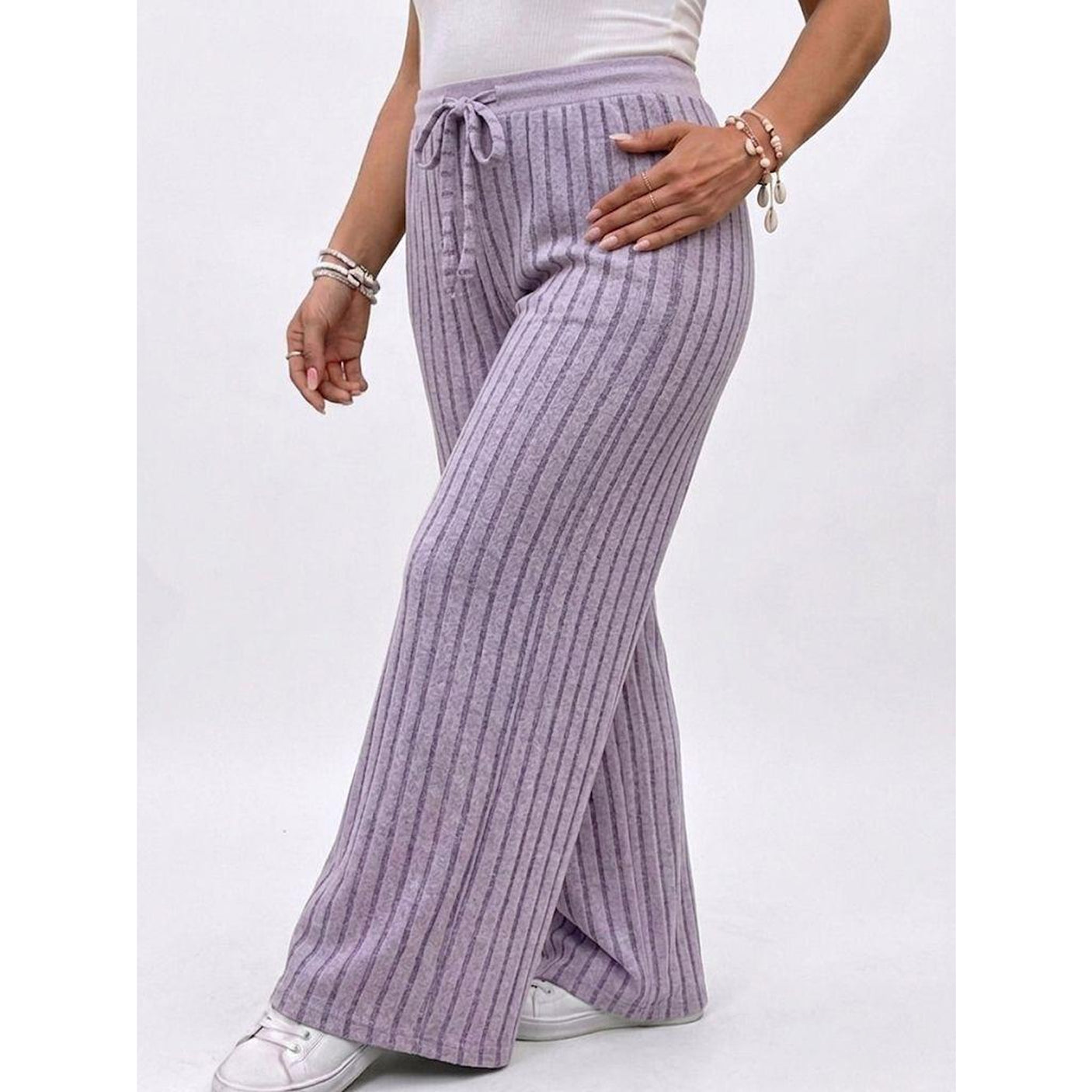 Classic Rib Knit Everyday Palazzo Pants - R1511