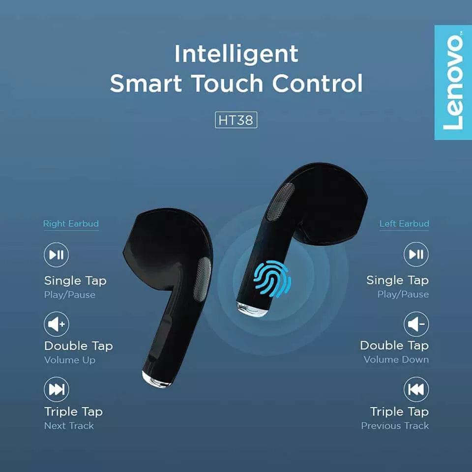 Lenovo Original True Wireless Earbuds - HT38 Black - Pinoyhyper