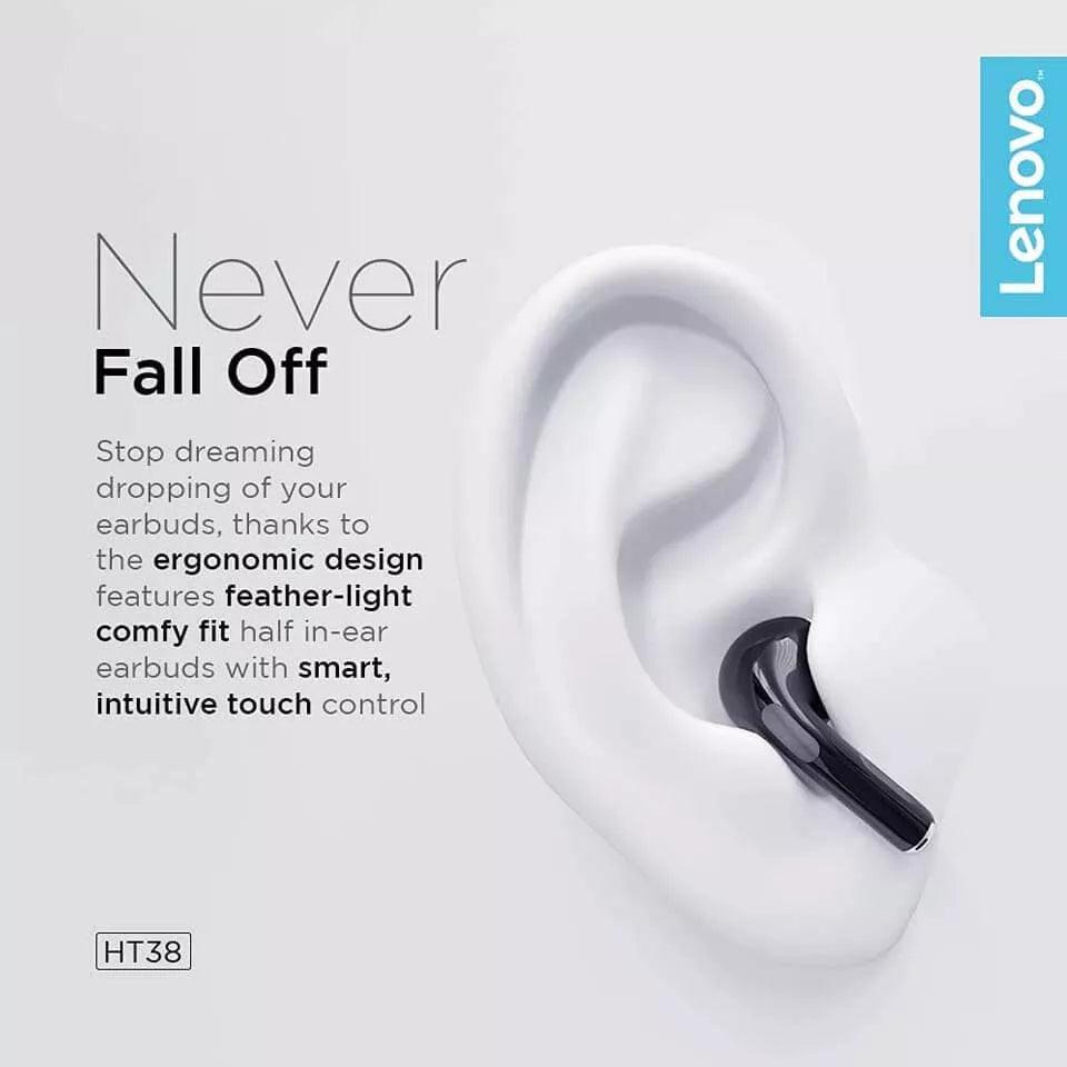 Lenovo Original True Wireless Earbuds - HT38 Black - Pinoyhyper