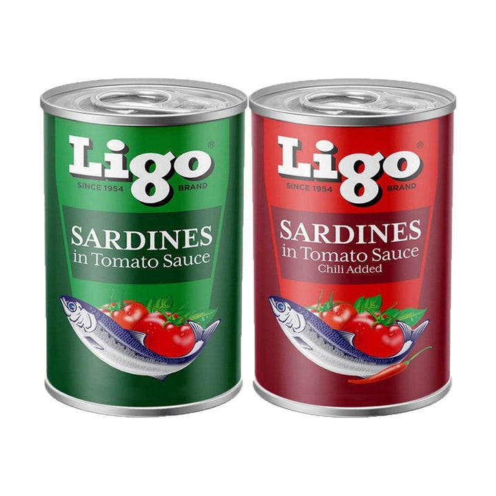 Ligo Sardines Tomato Sauce Green + Chilli Red 425g (1+1) Offer - Pinoyhyper