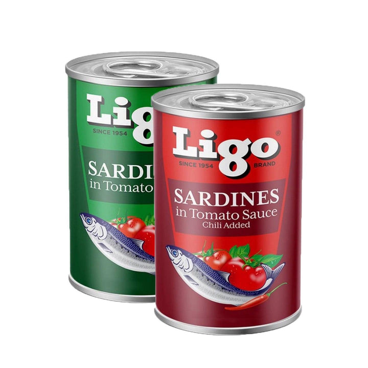 Ligo Sardines Tomato Sauce Green + Chilli Red 425g (1+1) Offer - Pinoyhyper