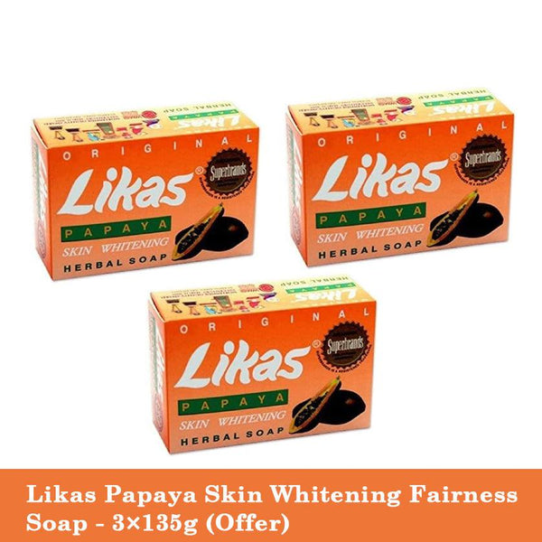 Likas Papaya Skin Whitening Fairness Soap - 3×135g (Offer) - Pinoyhyper