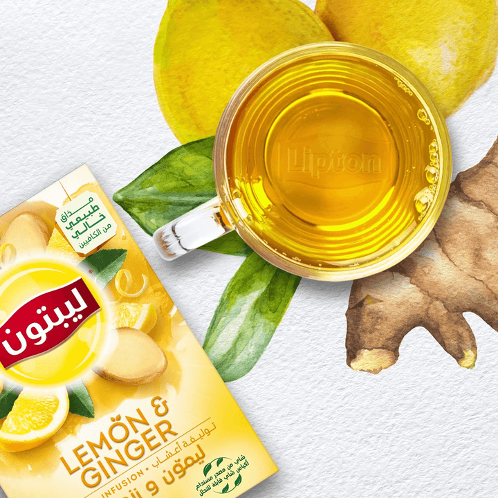 Lipton Herbal Infusion Tea Lemon Ginger - 20 Teabags - Pinoyhyper