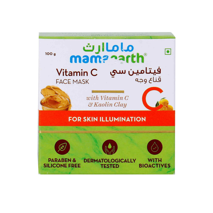 Mamaearth Face Mask With Vitamin C & Kaolin Clay - 100g - Pinoyhyper