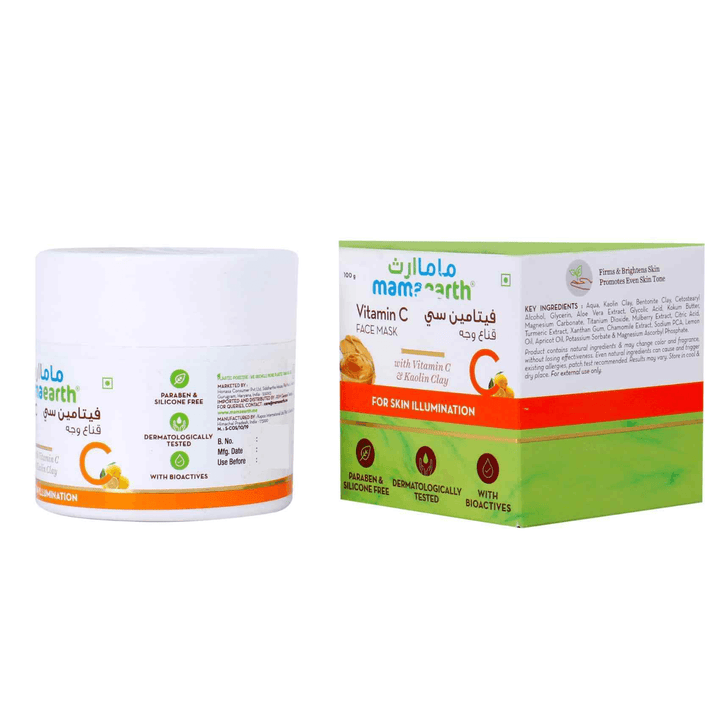 Mamaearth Face Mask With Vitamin C & Kaolin Clay - 100g - Pinoyhyper