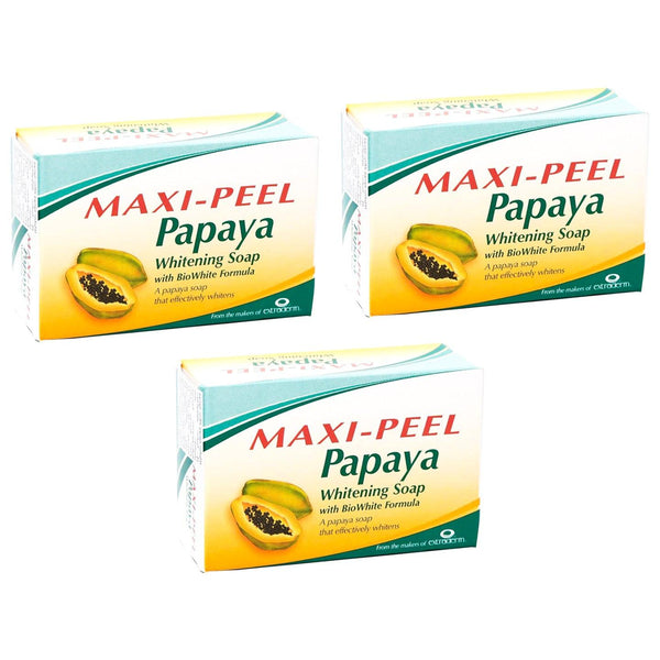 Maxi Peel Papaya Whitening Soap - 3Pcs × 135g (Offer) - Pinoyhyper