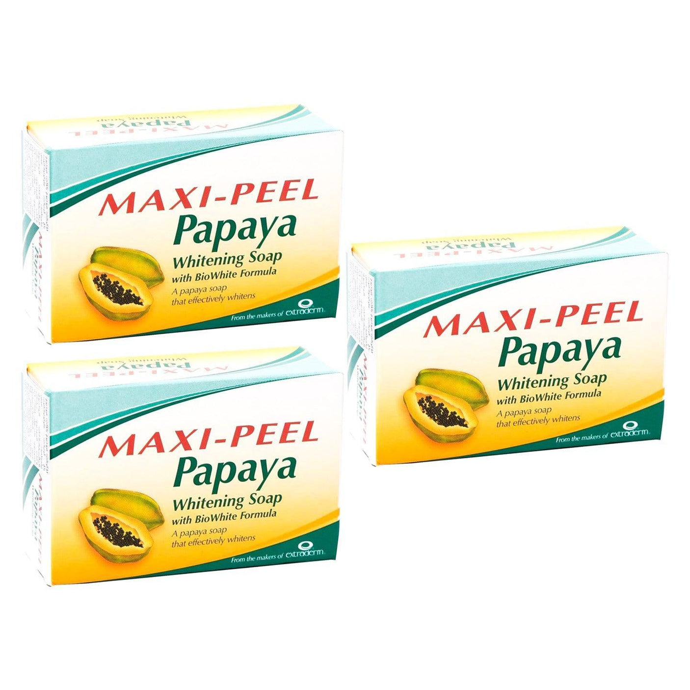 Maxi Peel Papaya Whitening Soap - 3Pcs × 135g (Offer) - Pinoyhyper