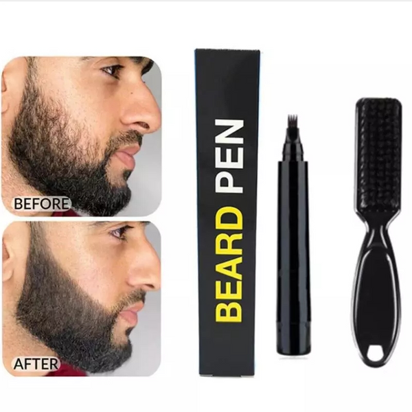 Men’s New Beard Filler Pen & Brush Kit - Dark Brown