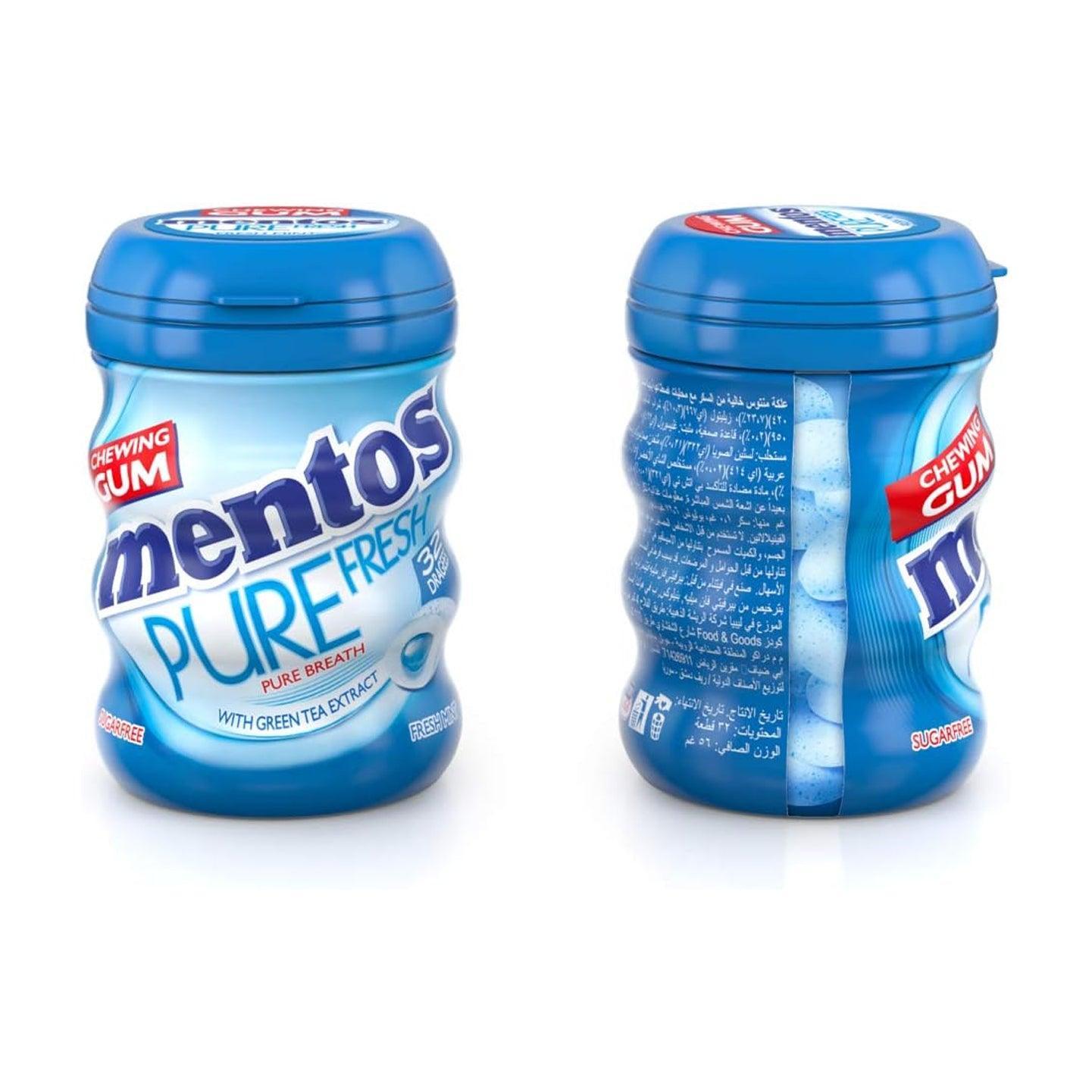 Mentos Pure Fresh Sugar Free Chewing Gum Fresh Mint - 32Pcs - Pinoyhyper