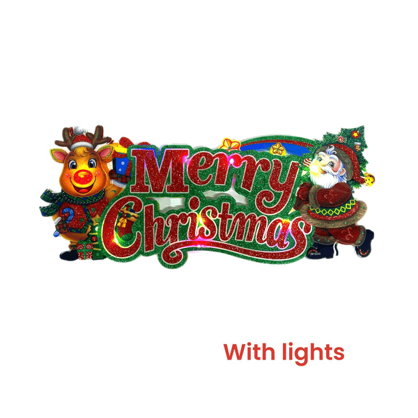 Merry Christmas Decoration Ambience With Light Door Hanging - 4205 - Pinoyhyper