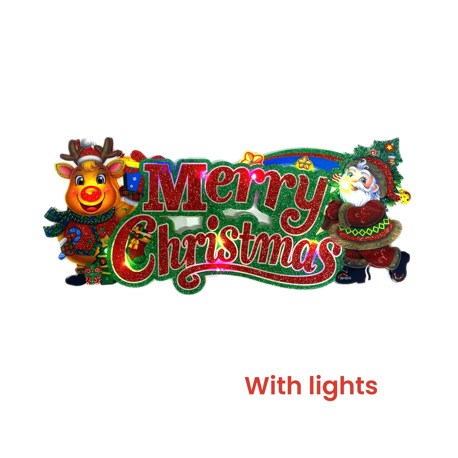 Merry Christmas Decoration Ambience With Light Door Hanging - 4205 - Pinoyhyper