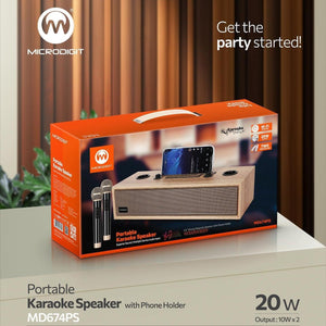 Microdigit Double Mic Karaoke Portable BT Speaker With Microphone - MD674PS - Pinoyhyper