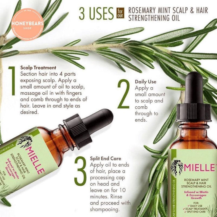 Mielle Organics Rosemary Oil Mint Scalp and Hair Strengthening Oil - 59ml - Pinoyhyper