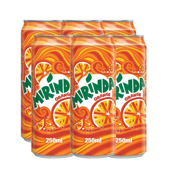 Mirinda Orange Can - 6Pcs × 250ml (5+1) Offer - Pinoyhyper
