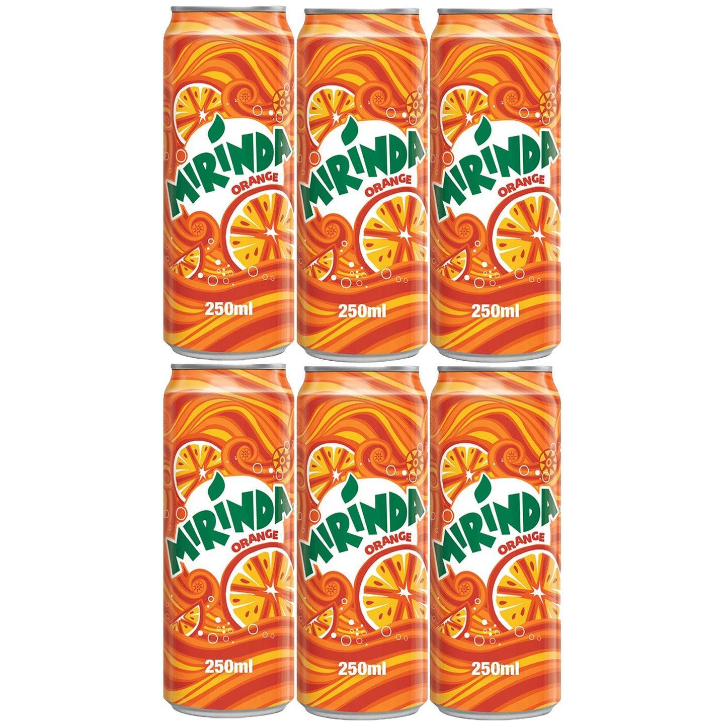 Mirinda Orange Can - 6Pcs × 250ml (5+1) Offer - Pinoyhyper
