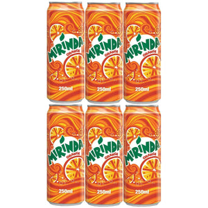 Mirinda Orange Can - 6Pcs × 250ml (5+1) Offer - Pinoyhyper