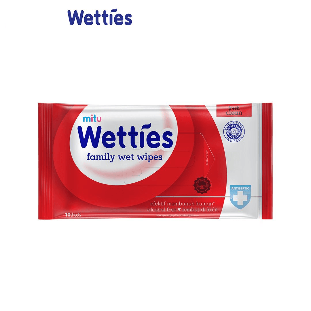 Mitu Wetties Antiseptic Family Wet Wipes Fresh Clean - 10's - Pinoyhyper