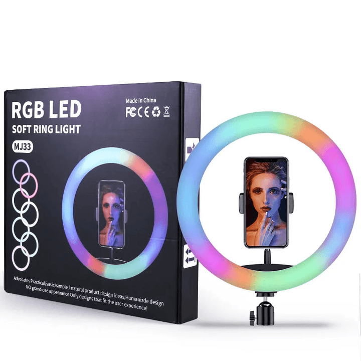 MJ-33 RGB LED Soft Ring Light With Stand-Selfie Light - Pinoyhyper