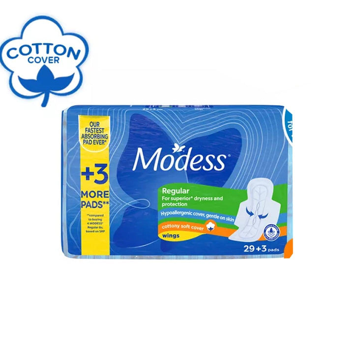 Modess Regular Cottony Soft With Wings - 32 Pads - Pinoyhyper