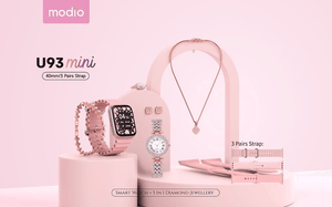 Modio U93 Mini Smart Watch With 5 In 1 Diamond Jewelry - Pinoyhyper