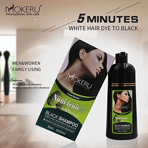 MOKERU Shampoo Noni Fruit Black Hair Dye - 500ml - Pinoyhyper