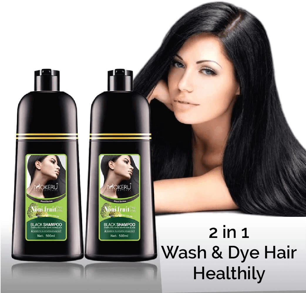 MOKERU Shampoo Noni Fruit Black Hair Dye - 500ml - Pinoyhyper