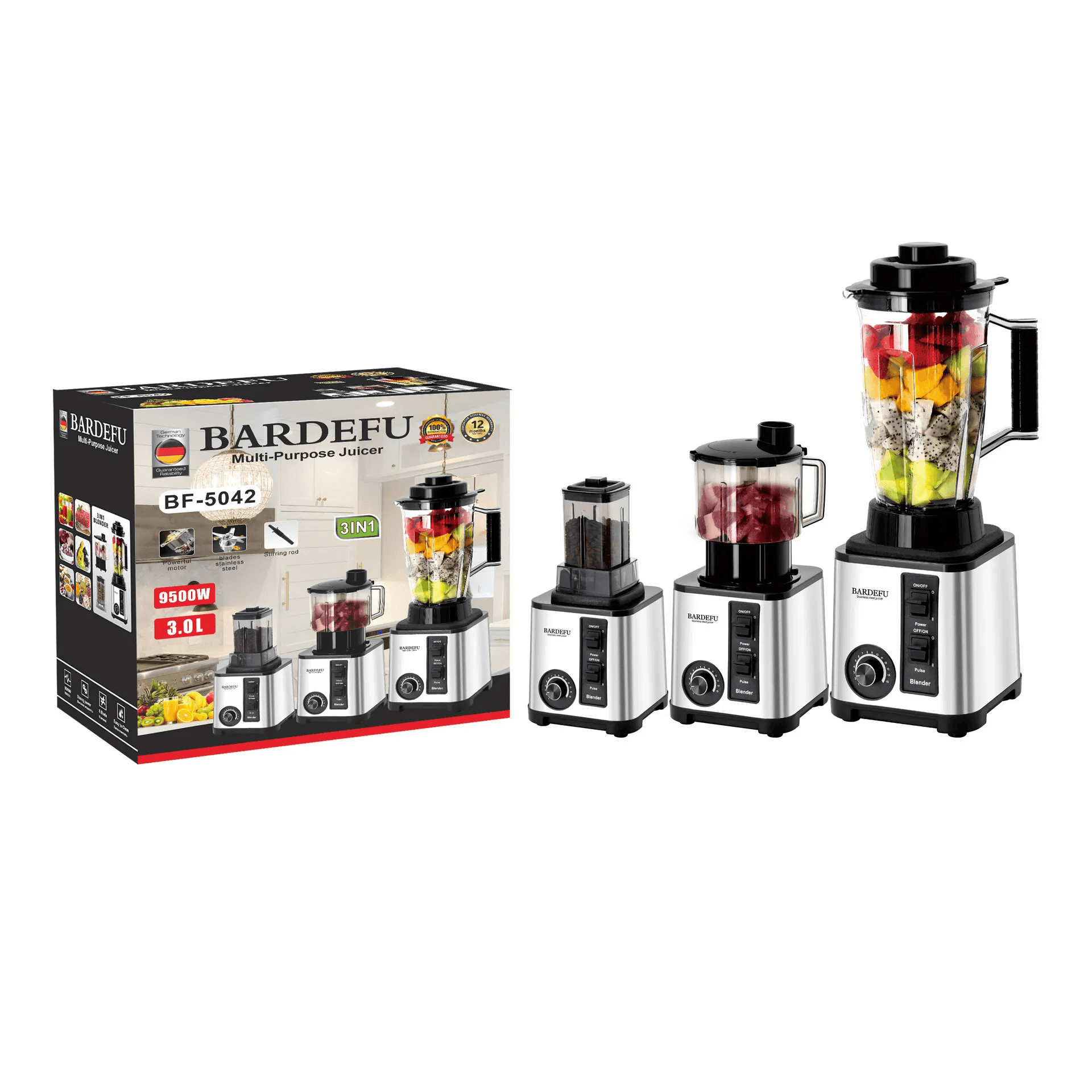 Multifunctional 9500W 3 In 1 Juicer German Technology BF-5042 - Pinoyhyper