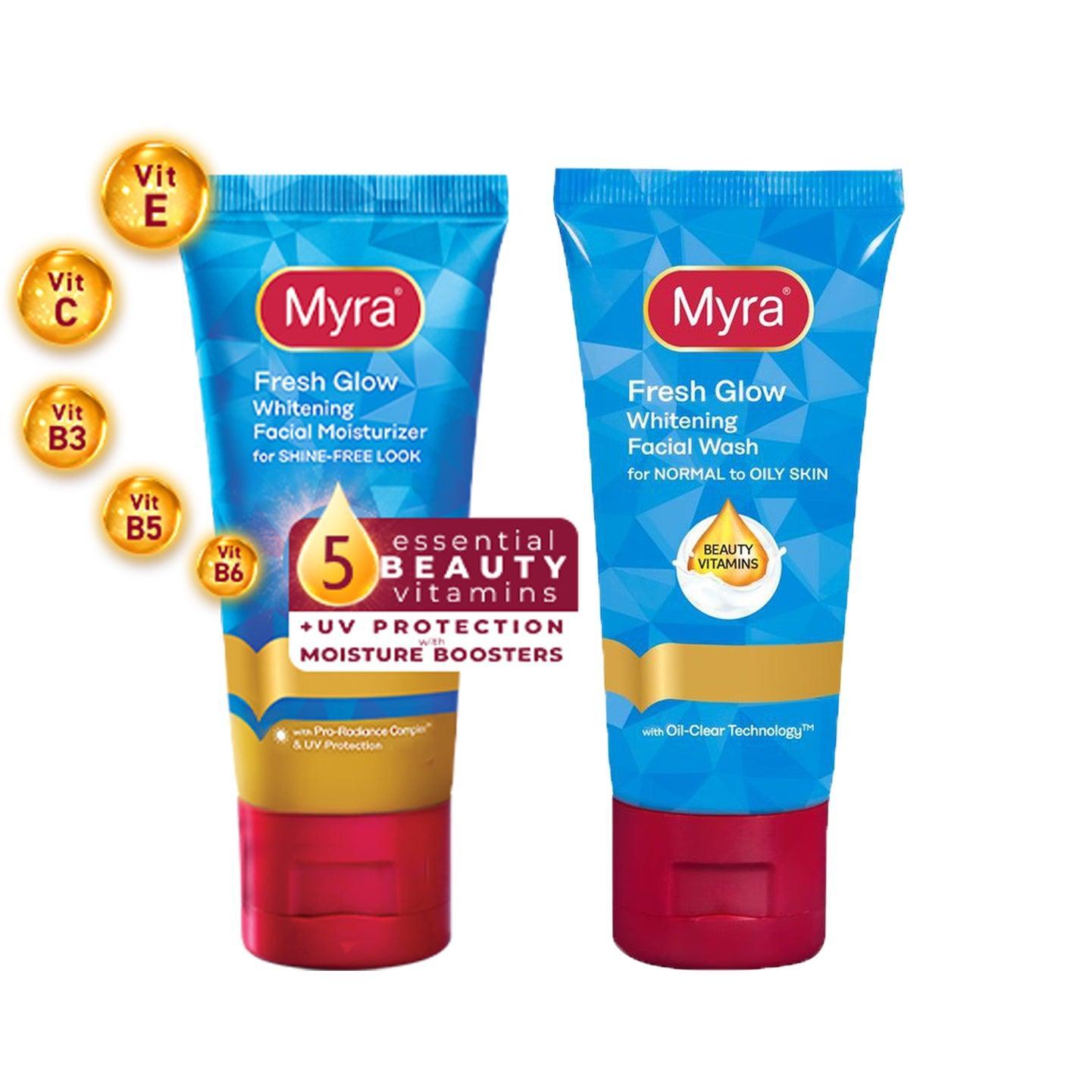 Myra Fresh Glow Facial Moisturizer + Facial Wash - 40ml+50ml (Offer) - Pinoyhyper