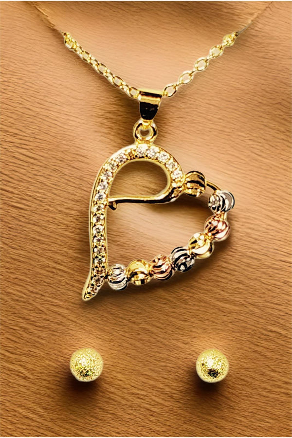 Necklace & Earring Gift Set Jewelry Gold Plated - 454122 - Pinoyhyper