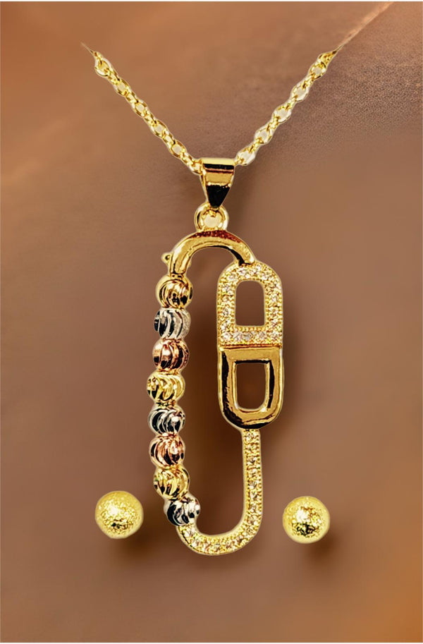 Necklace & Earring Gift Set Jewelry Gold Plated - 454188 - Pinoyhyper